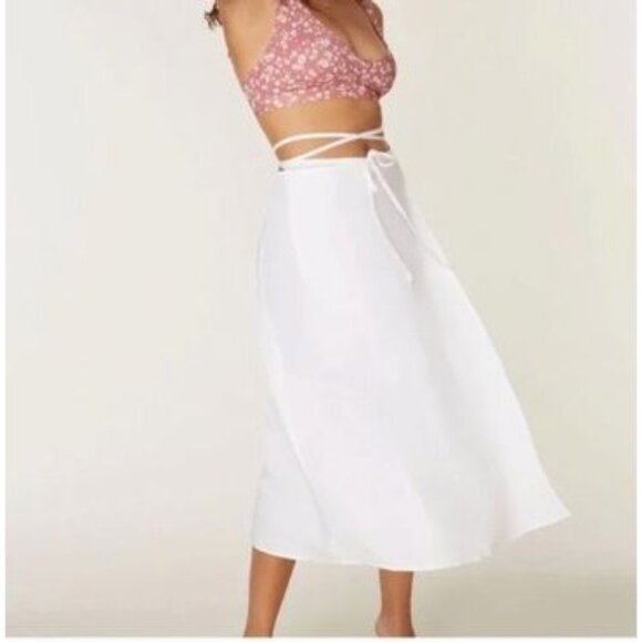 NEW Andie Swim Linen Wrap‎ Maxi Skirt Coverup Blush Beach Resort Size Large/XL - Picture 1 of 5